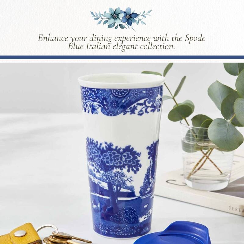 Spode Blue Italian Travel Mug 12 Ounce