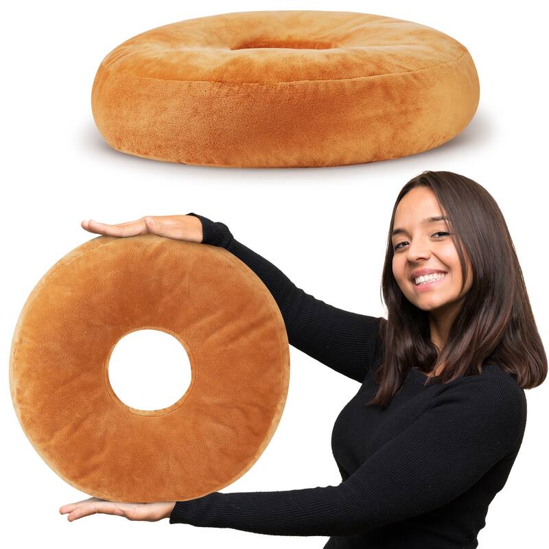 Cheer Collection Super Soft Round Donut Pillow - Assorted Colors