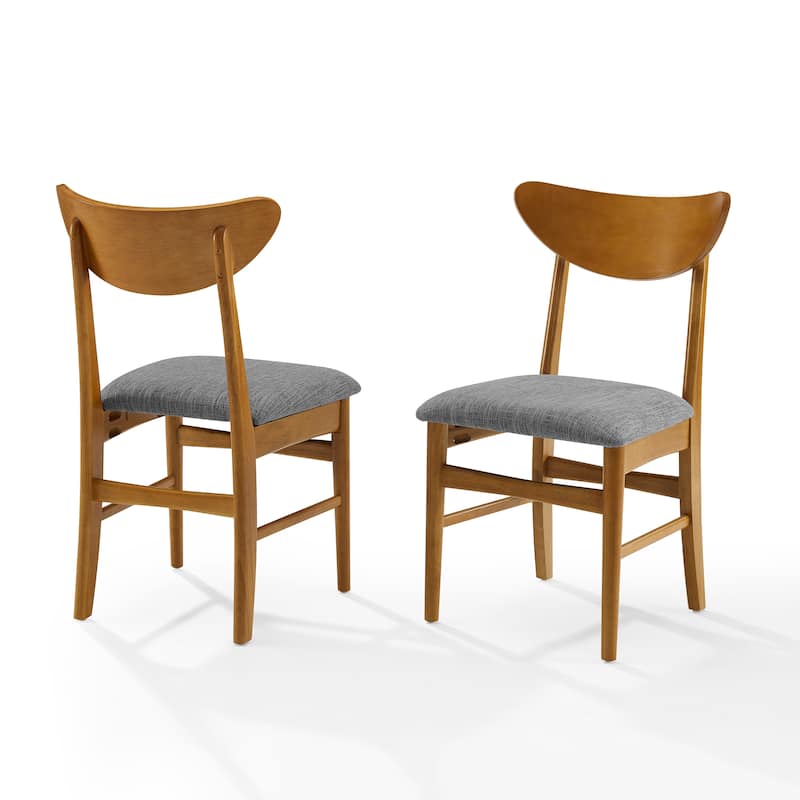 Crosley Landon 2Pc Wood Dining Chairs W/Upholstered Seat - 33.25"H x19.75"W x 19.75"D