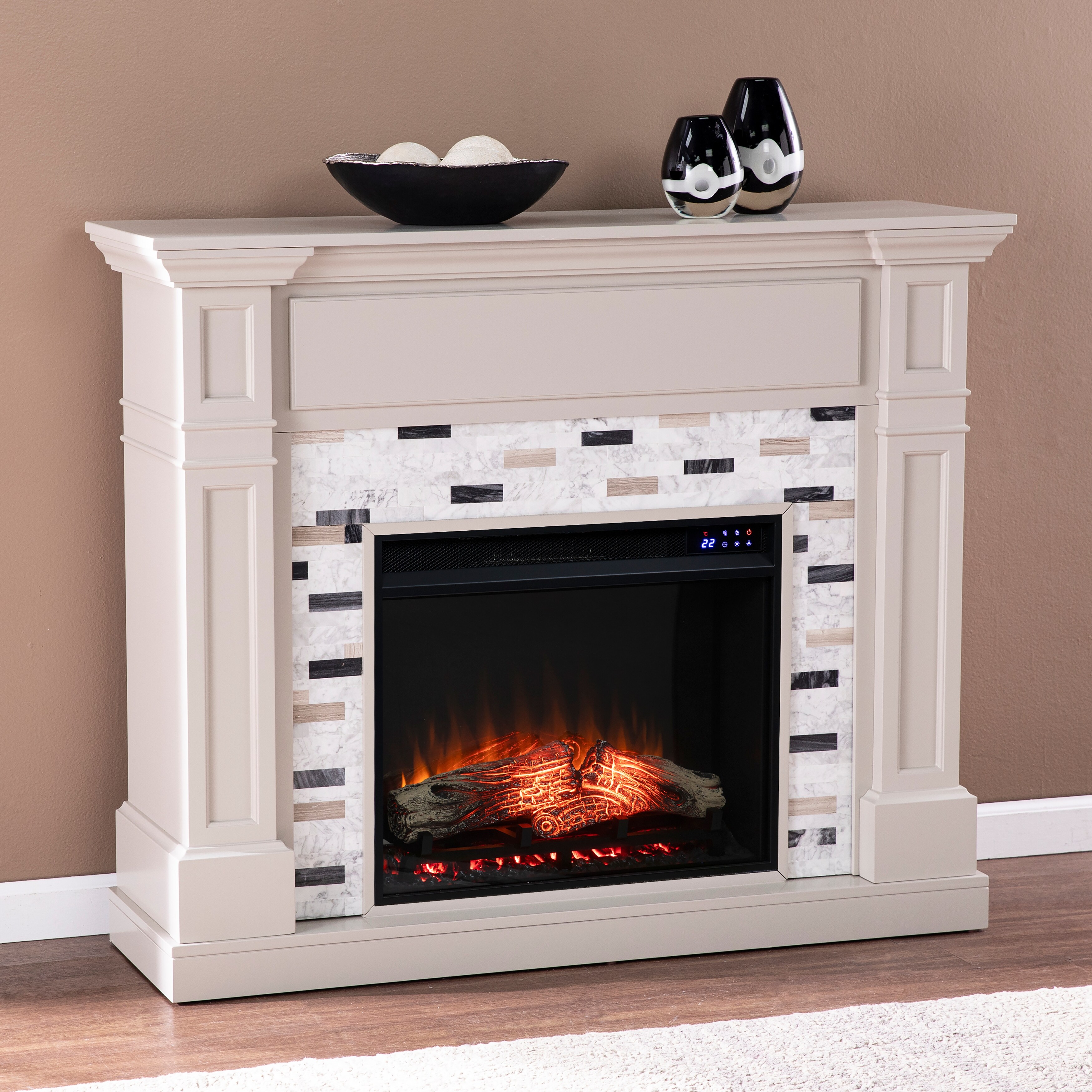 SEI Furniture Stonemere Electric Fireplace w/ Marble Surround - Bed Bath u0026  Beyond - 31952413