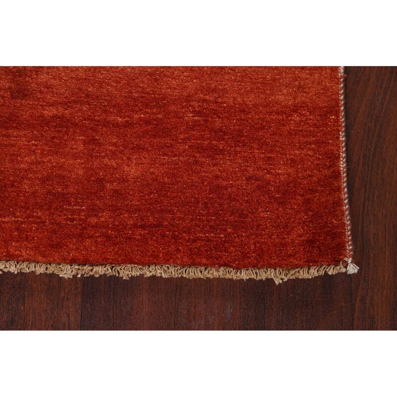 Modern Striped Oriental Gabbeh Kashkoli Runner Rug Wool Handmade - 3'2" x 15'7"