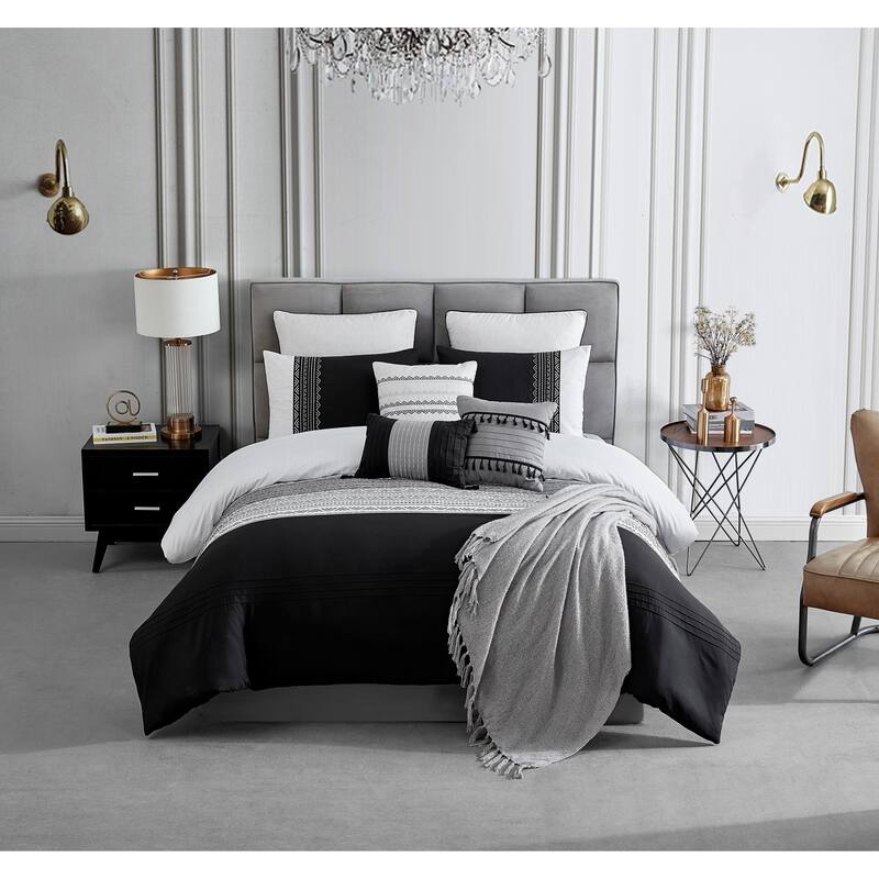 Holland Black/Gray 10 Piece Bed in a Bag - Black/Gray - Queen - 10 Pieces or More