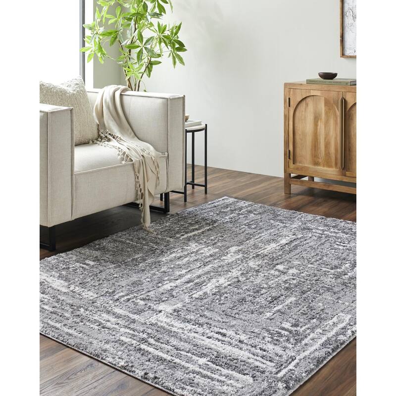 Livabliss Casual Andorra Plus Abstract Area Rug - 2' x 2'11" - Charcoal/Sage