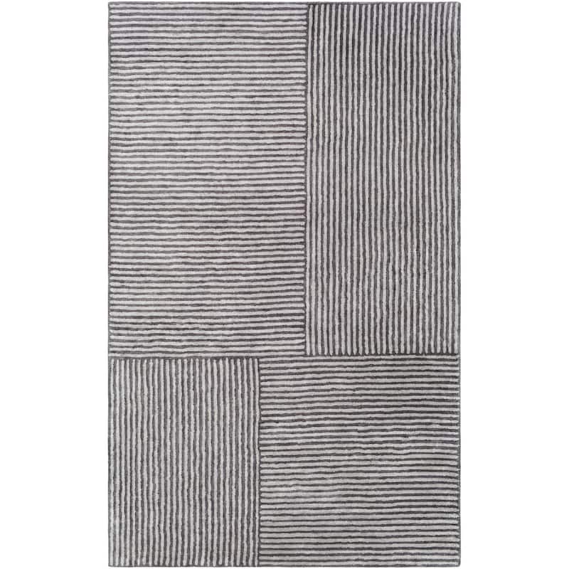 Livabliss Quartz Minimalist Stripe Hand Tufted Area Rug