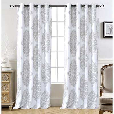 DriftAway Asher Medallion European Floral Blackout Lined Curtain 2 Panels