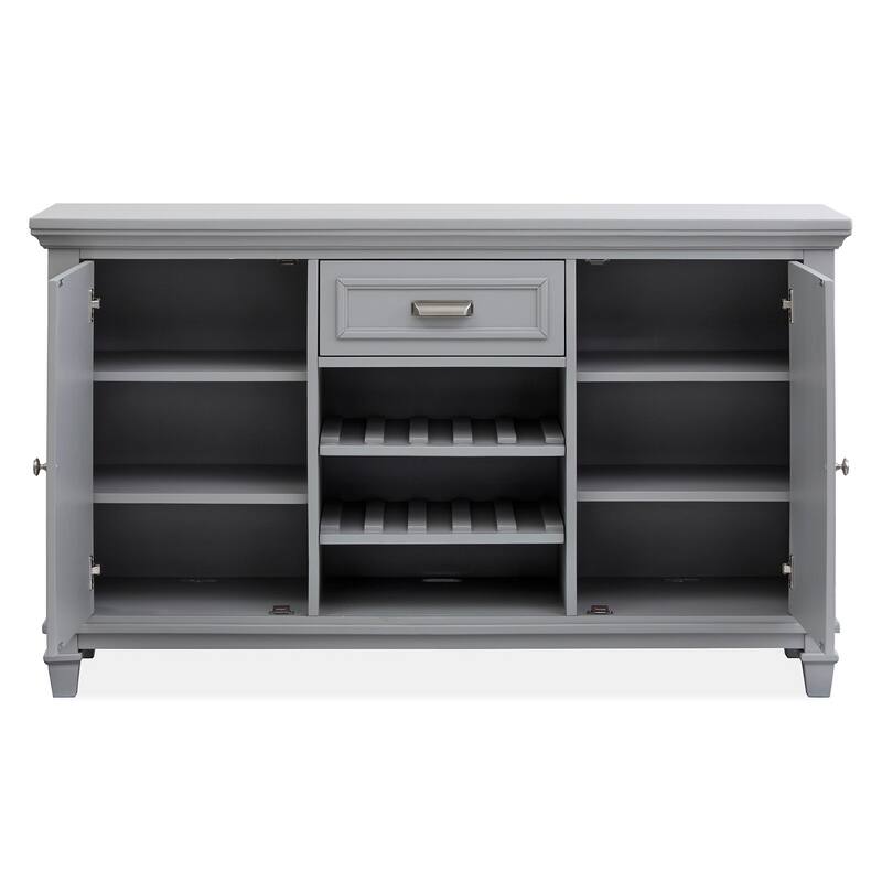 Magnussen Home Charleston Harbor Gray Server - 60''W x 18''D x 35''H