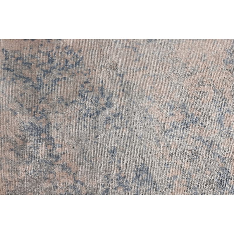 Multi-Color Abstract Area Rug Hand-Knotted Bedroom Wool Carpet - 6'8" X 9'11"