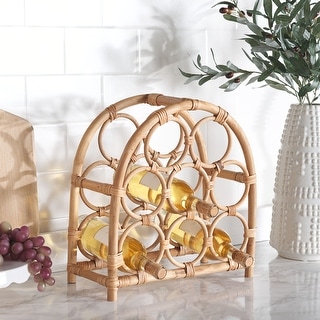 SAFAVIEH Wilda Rattan Wine Rack (Fully Assembled) - 14.9" W x 7" D x 15.7" H