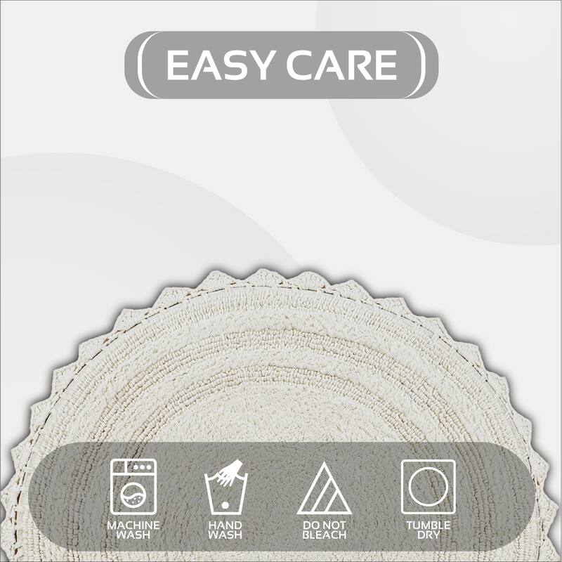 Better Trends Bath Rugs 100% Cotton Soft & Water Absorbent Reversible Tufted Bathroom Rug for Shower, Sink Mats Lilly Crochet