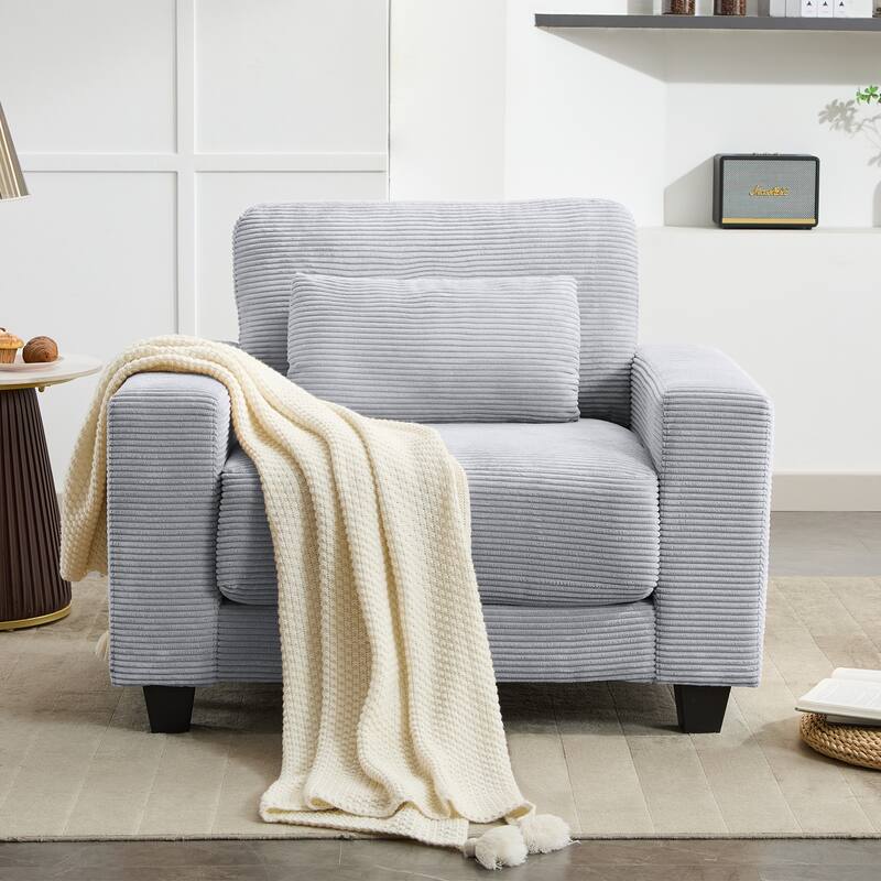 Corduroy Widened Single Sofa Chair, A Extra Lumbar Pillow