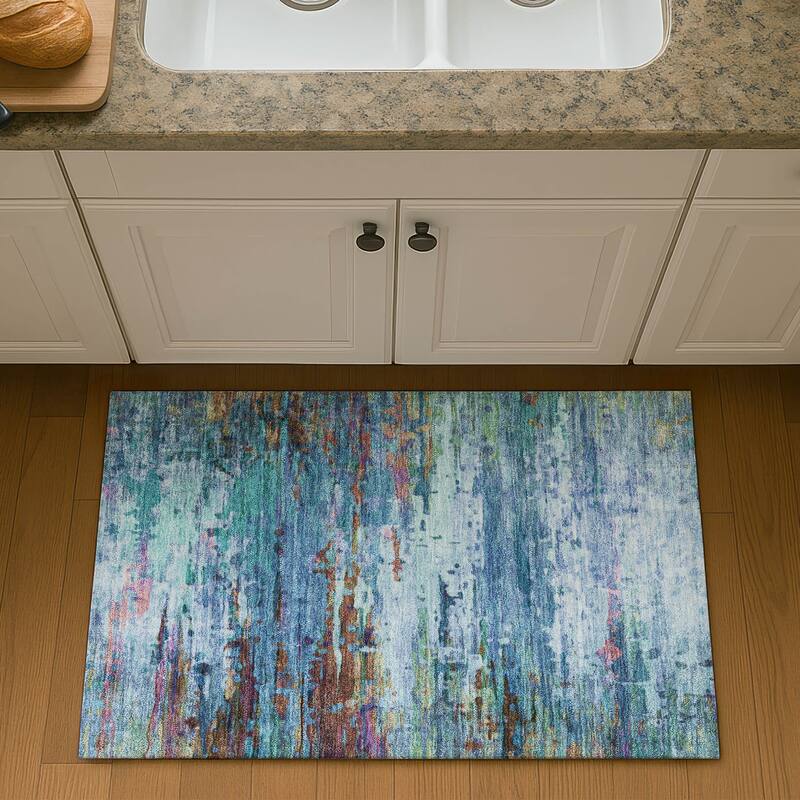 Premium Washable Super Soft Abstract Ombre Mayfield Rug - Blue - 1'8" x 2'6"