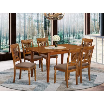 Modern Kitchen Table Set - 5 Piece Dining Set, Rectangular Table & 4 Chairs, Small Space Friendly, Saddle Brown Finish