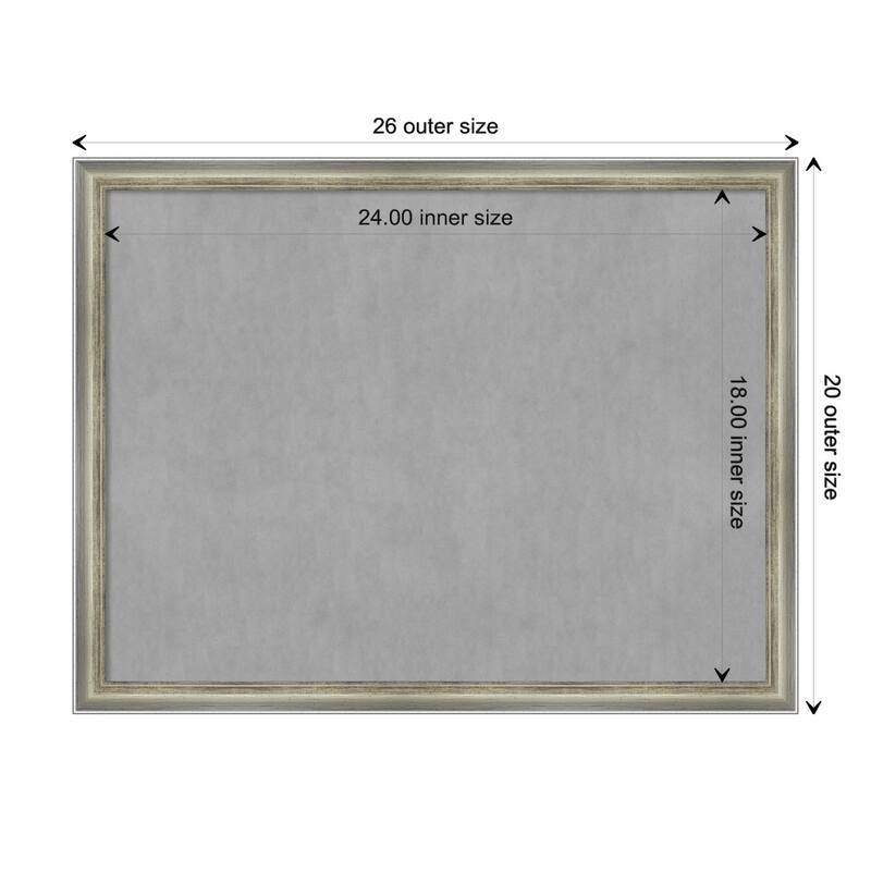 Amanti Art Salon Scoop Silver Framed Magnetic Board - Board Size 24x18