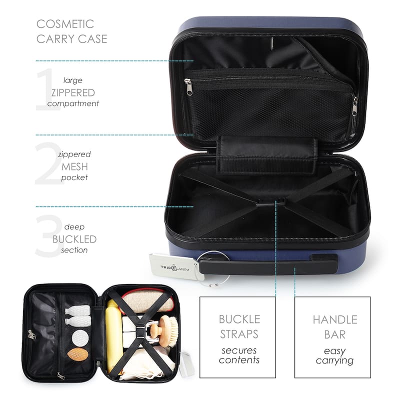 Empyrean Airline Approved Durable Carry-On Luggage 22x14x9 - Lightweight Carry On Suitcase Set with Small Cosmetic Case