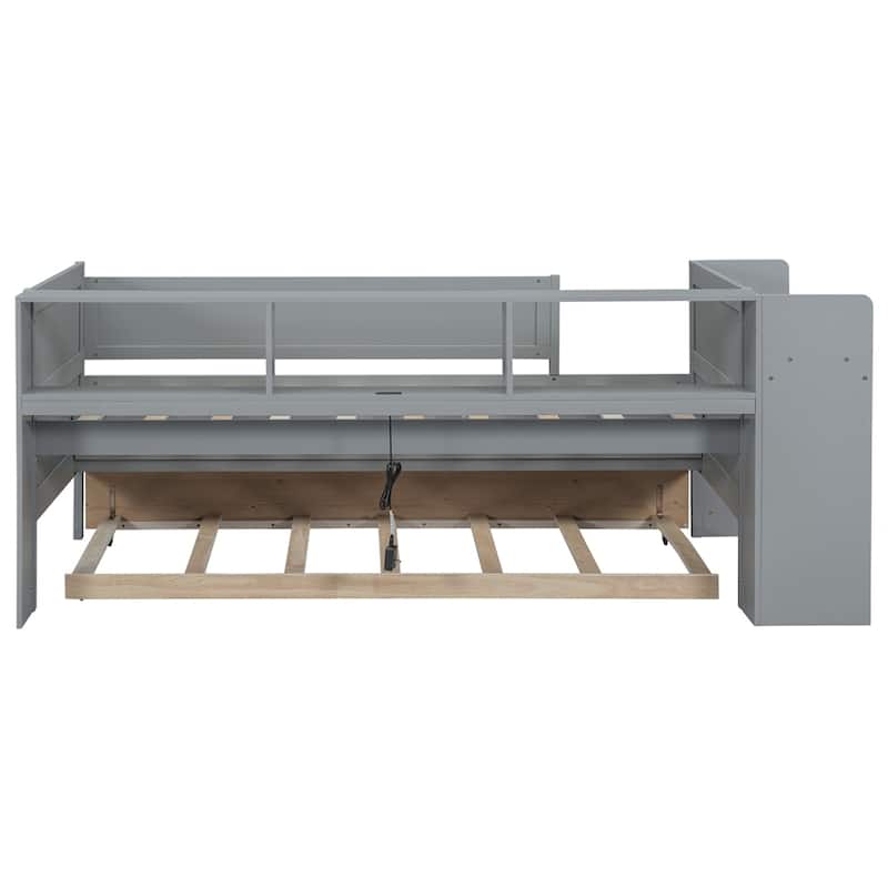 Multi-Functional Twin Daybed w/Drawers and Trundle,Headboard Storage