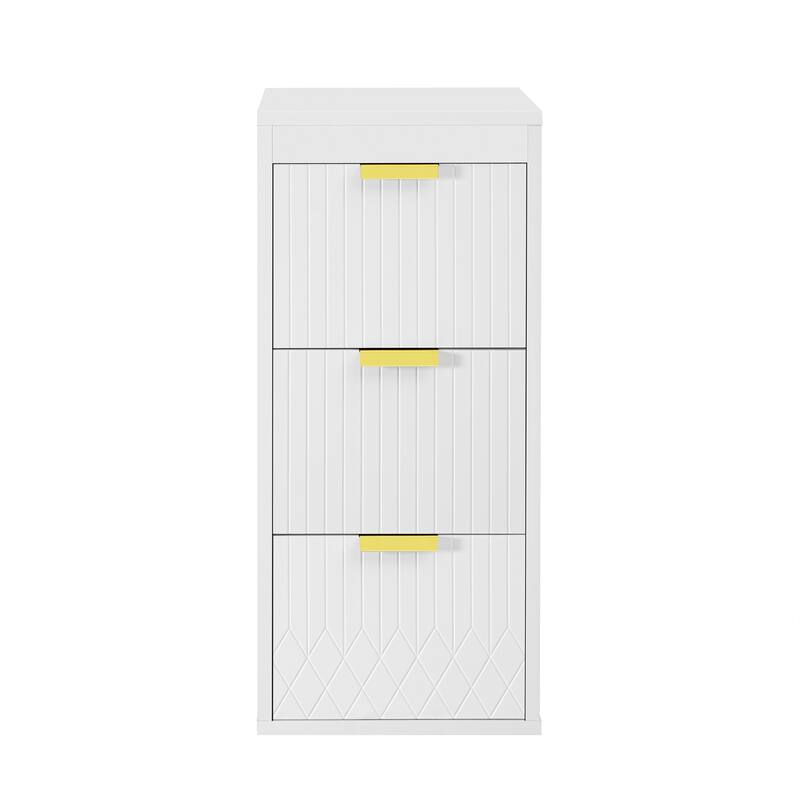 24‘’ Modern Wall Mounted Floating Bathroom Vanity with Ceramic Sink - White - Side Cabinet