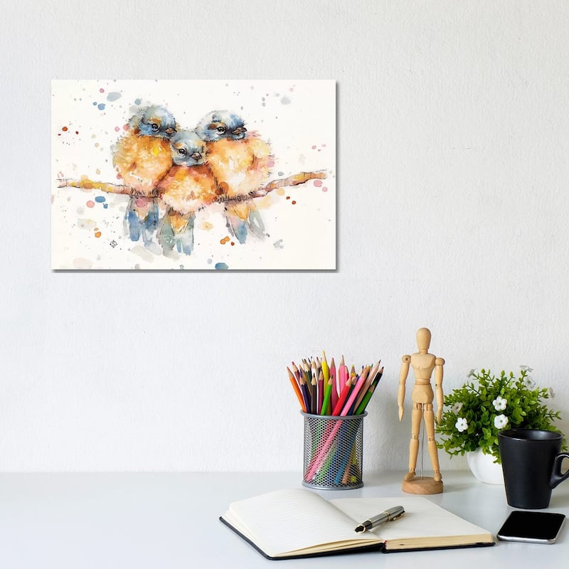 iCanvas "Little Bluebirds" by Sillier Than Sally Canvas Print - 8x12x0.75