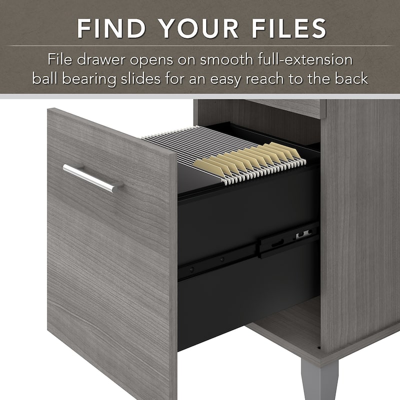 Somerset 72W Office Desk with Hutch and File Cabinet by Bush Furniture