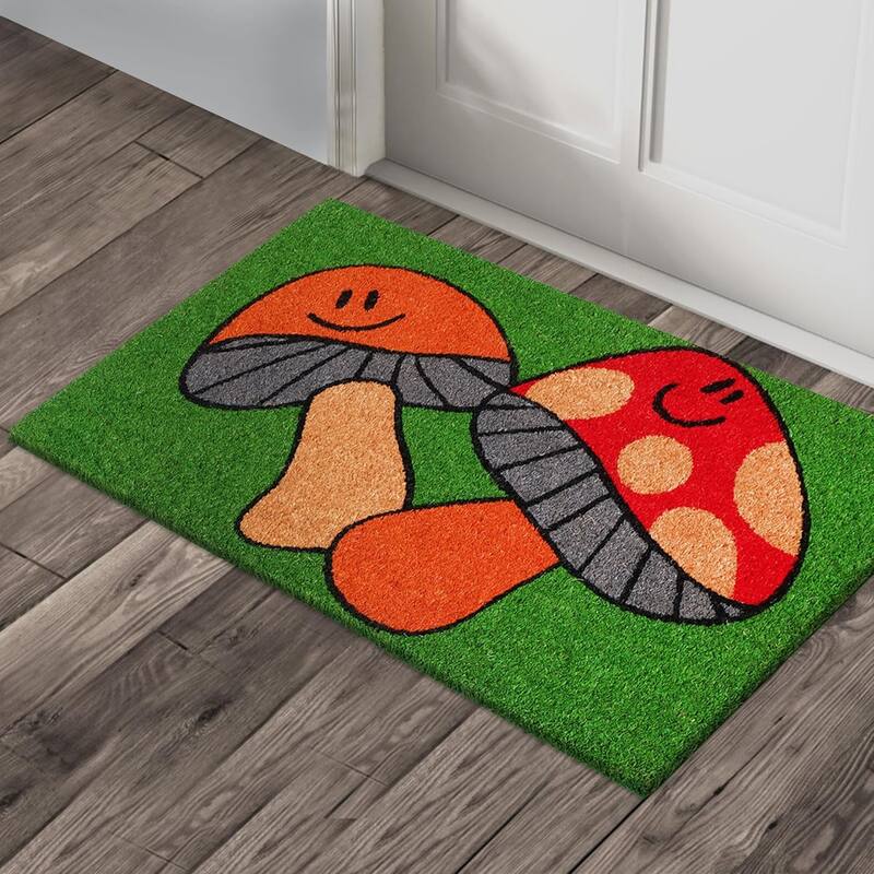 A1HC Natural Coco Coir Door Mat with Heavy Duty Non-Slip PVC Backing - 18" x 30" - Easy to Clean