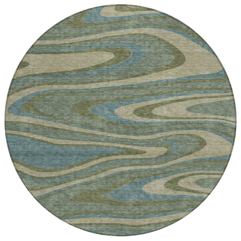 Machine Washable Indoor/ Outdoor Abstract Busey Chantille Rug