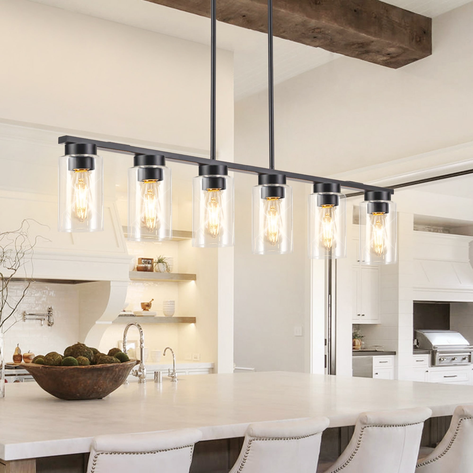 Dining Room Light Fixtures Linear Light Fixture Island Lights for Kitchen -  6-Light - Overstock - 40040927, image size:2000x2000