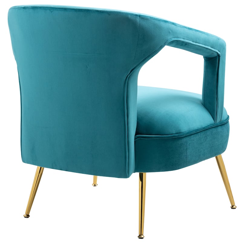 Velvet Upholstered Tufted Livng Room Leisure Chair With Golden feet