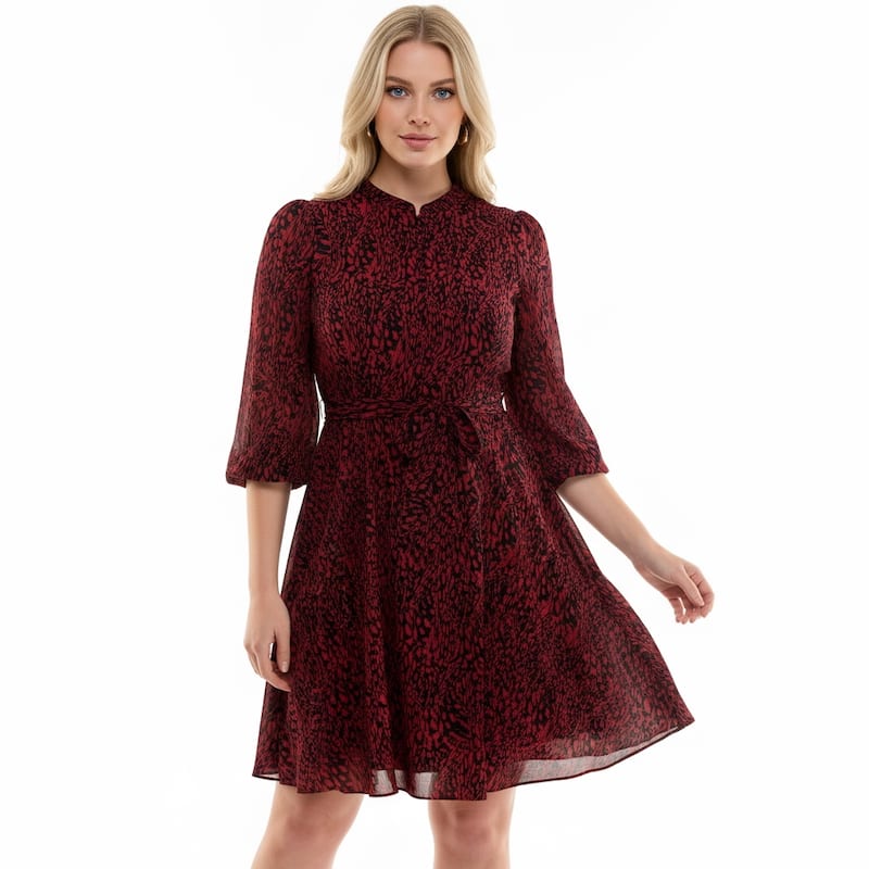 Nanette Lepore Printed 3/4 Sleeve Midi Dress