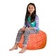 preview thumbnail 13 of 192, Kids' Stuffed Animal Storage Bean Bag Chair Cover or Toy Organizer 27 Inches Medium - Pattern Scrolls Red and Yellow