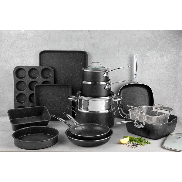 Kitchen Academy 15-piece Nonstick Granite-coated Cookware Set - On Sale -  Bed Bath & Beyond - 31126309