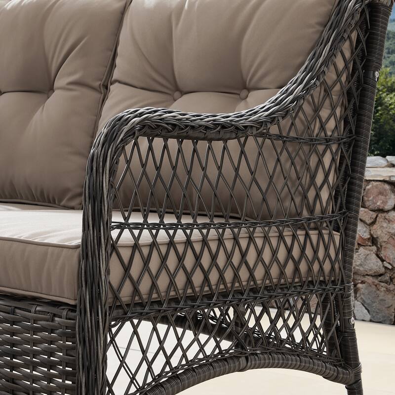 Corvus Vasconia Outdoor 4-piece Brown Wicker Sofa Set