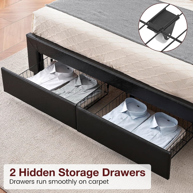 Upholstered Leather Bed Frame