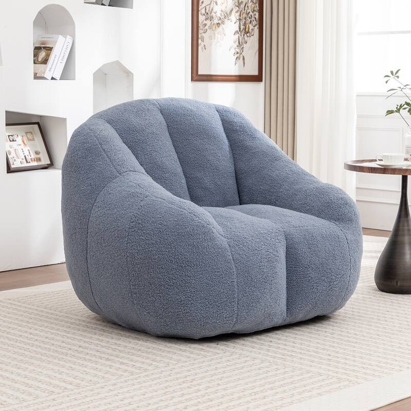 Fluffy and Lazy Teddy Fabric BeanBag Chairs with Memory Foam