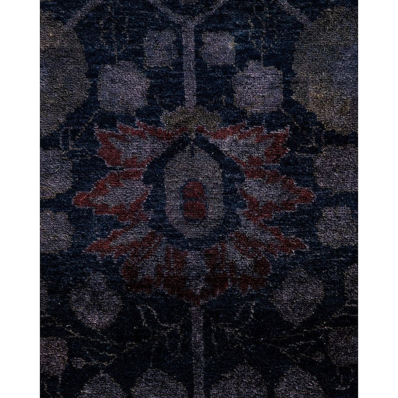 Overton Hand Knotted Wool Vintage Inspired Modern Contemporary Overdyed Purple Area Rug - 6' 2" x 9' 2"