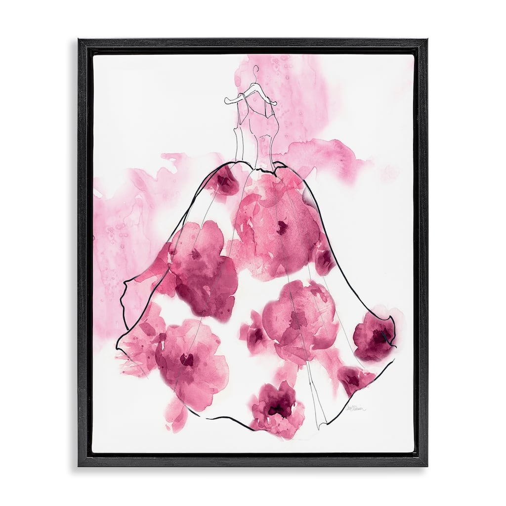 Stupell Alluring Flower Dress Abstraction Framed Floater Canvas Wall Art Design By Carol Robinson