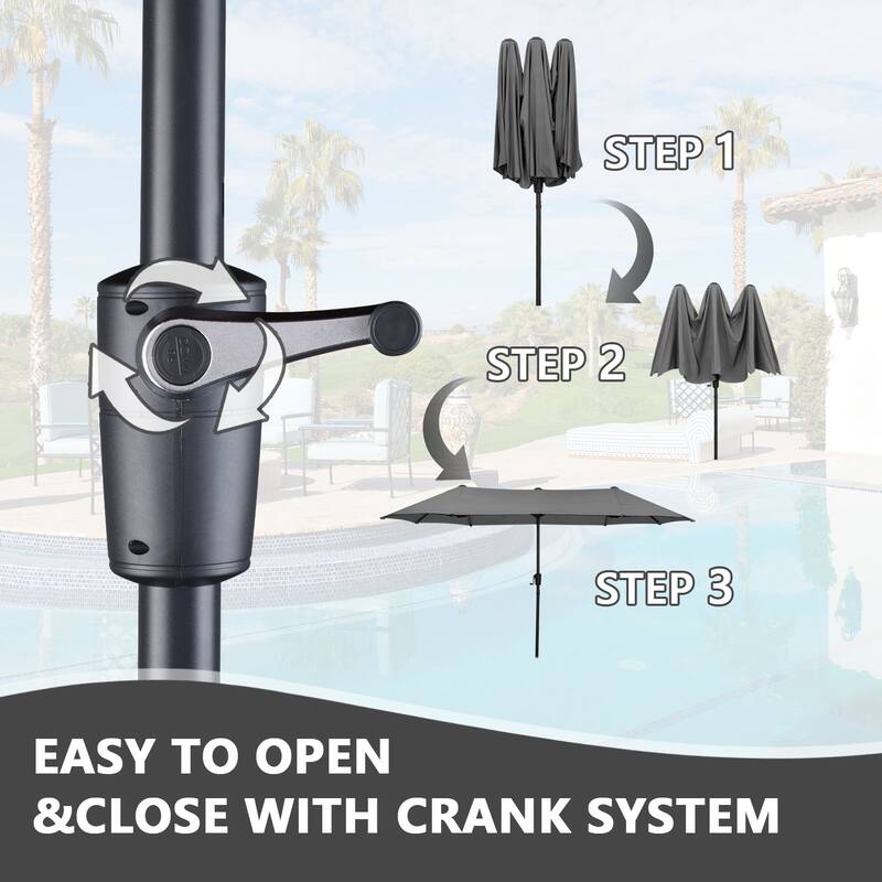 Ainfox 13Ft Large Outdoor Patio Umbrella with Crank