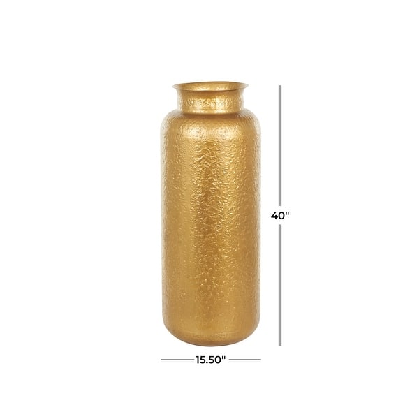 Gold Metal Tall Textured Hammered Floor Vase - Bed Bath & Beyond - 39913504