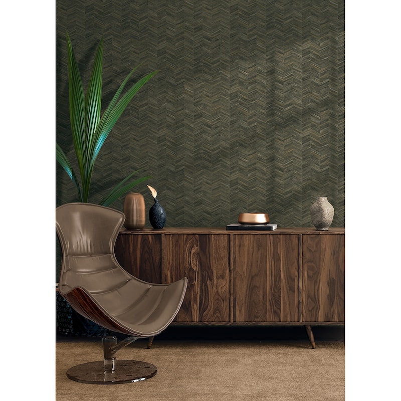 Advantage Tatlin Brown Chevron Wallpaper