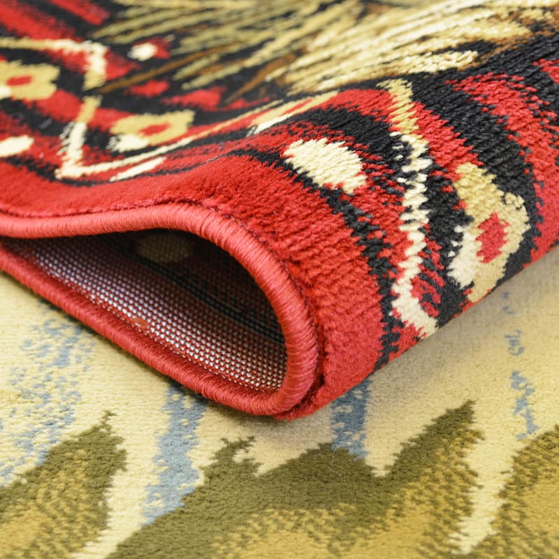 Lodge King Grizzly Gap Rustic Bear Area Rug