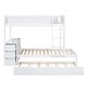 preview thumbnail 4 of 15, Twin-Over-Twin Bunk Bed with Trundle, Desk, Storage Drawers & USB Outlets, White - Ideal for Kids' Rooms and Sleepovers