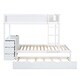 preview thumbnail 4 of 7, White Bunk Bed with Twin Trundle, Desk, 3 Drawers, USB Outlets and Safety Guardrails