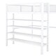 preview thumbnail 32 of 47, Full Size Metal Loft Bed with 4-Tier Storage Shelves and Ladder
