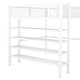 preview thumbnail 8 of 11, White Full Size Metal Loft Bed with 4-Tier Storage Shelves and Ladder
