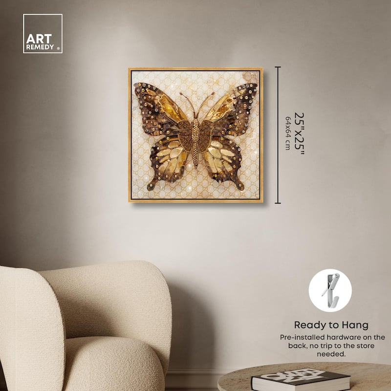Glittering Elegant Butterfly Canvas by Art Remedy
