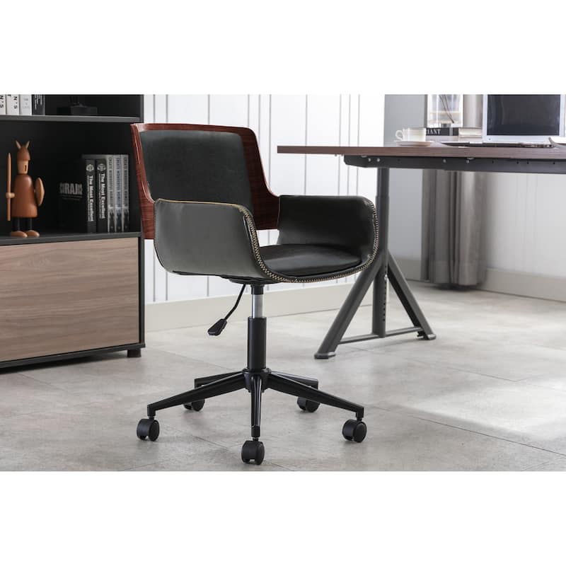 Porthos Home Brina Faux Leather Mid-Century Office Chair