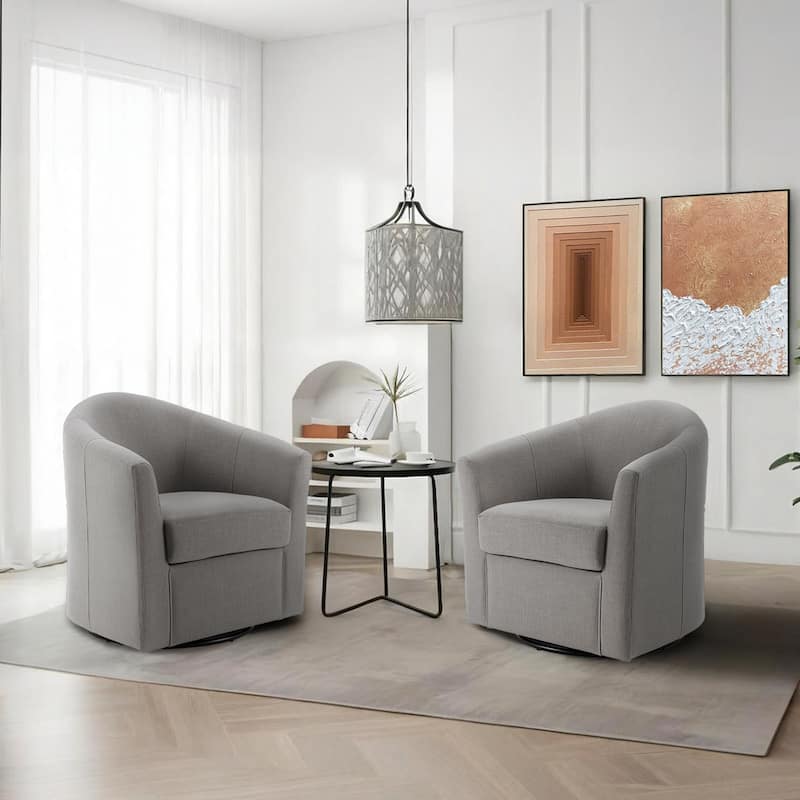 Anna 30"W Swivel Barrel Accent Chair Set of 2 - Coffee