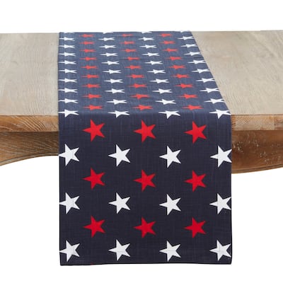 Patriotic Americana Stars Table Runner - 14"x72"