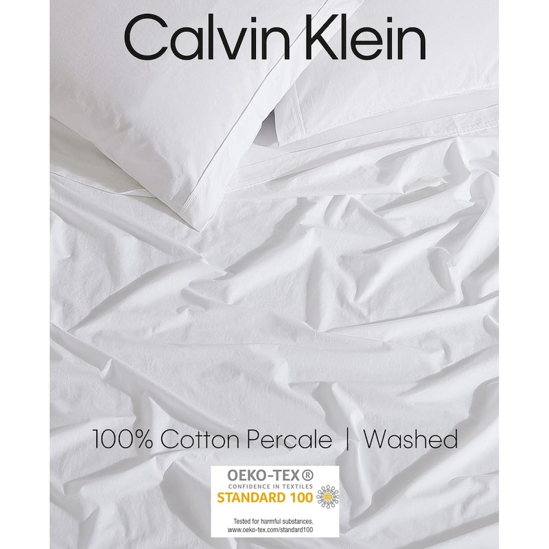 Calvin Klein Washed Cotton Percale Sheet Set