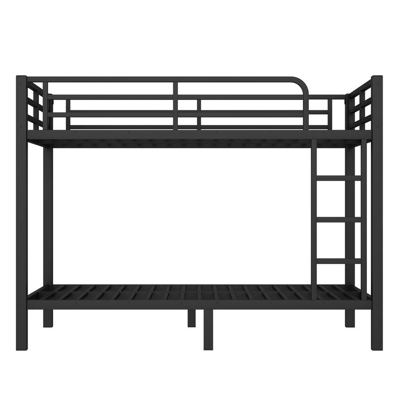 Metal Twin over Twin Bunk Bed for Teens and Adults,Space-Saving/Noise Reduced/No Box Spring Needed, Black
