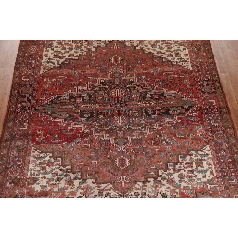 Vegetable Dye Heriz Persian Dining Room Area Rug Wool Hand-knotted - 7'11" x 10'1"