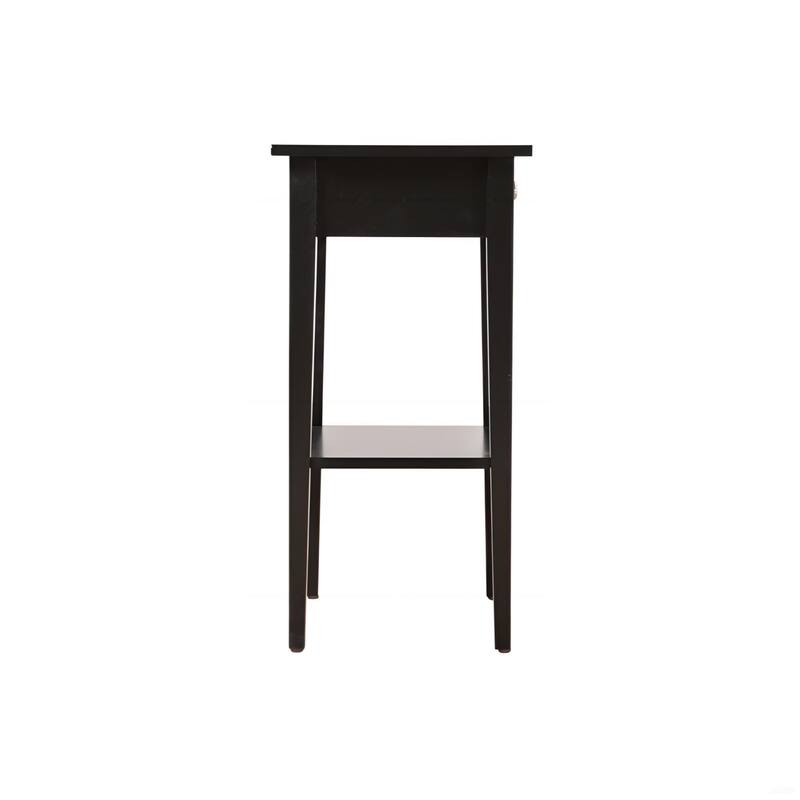 Sleek Contemporary Black Nightstand with Drawer